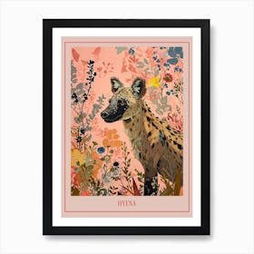 Floral Animal Painting Hyena 3 Poster Art Print