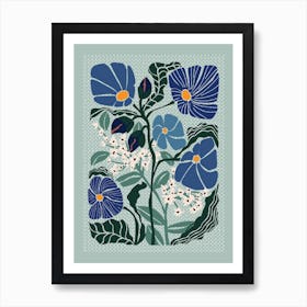 Klimts Would Love These Flowers Light Blue Art Print