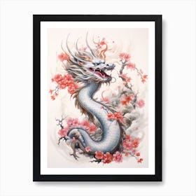 A Dragon Traditional Color Pallete Illustration 1 Art Print