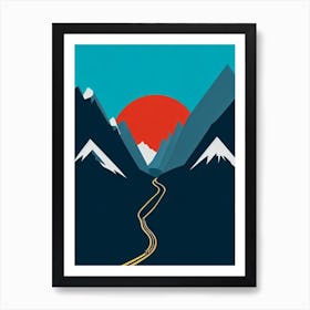 Zermatt, Switzerland Modern Illustration Skiing Poster Art Print