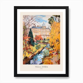 Autumn City Park Painting Villa Doria Pamphili Rome Italy 3 Poster Art Print