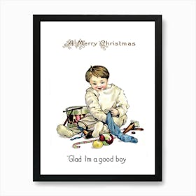 Merry Christmas To A Good Boy Art Print