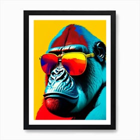 Gorilla With Sunglasses Gorillas Primary Colours 1 Art Print