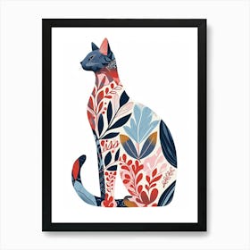 Bombay Cat Clipart Illustration 4 Art Print