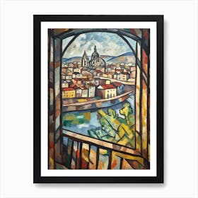 Window View Of Budapest Hungary In The Style Of Cubism 2 Art Print