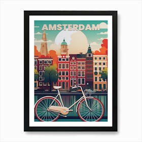 Amsterdam Netherlands Vintage Travel Art Print