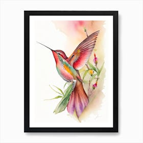 Allen S Hummingbird Cute Neon 1 Art Print