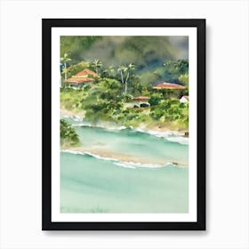 Dominical Costa Rica Watercolour Tropical Destination Art Print