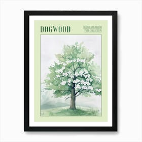 Dogwood Tree Atmospheric Watercolour Painting 4 Poster Art Print