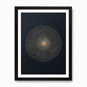 Abstract Geometric Gold Glyph on Dark Teal n.0225 Art Print