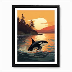 Graphic Design Drawing Of Orca Whale Art Print