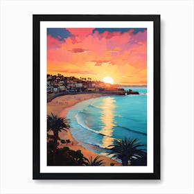 Sunkissed Painting Of Coogee Beach Sydney Australia 2 Art Print