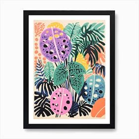 Colourful Botanical Risograph Style 6 Art Print