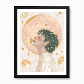 man With The Moon Art Print