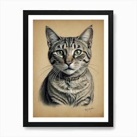 Portrait Of A Tabby Cat 1 Art Print