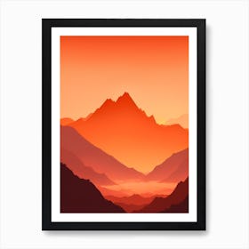 Misty Mountains Vertical Composition In Orange Tone 77 Art Print