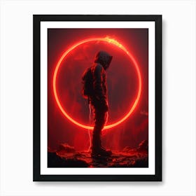 Man In A Red Circle Art Print