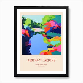 Colourful Gardens Chicago Botanic Garden Usa 3 Red Poster Art Print