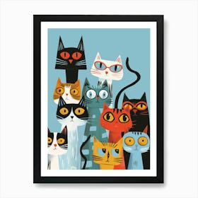 Group Of Cats 4 Art Print