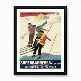 Superbagnères Luchon Ski Poster Art Print