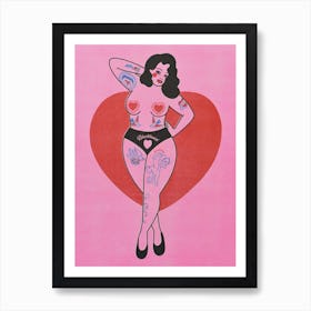 Bella Pin Up Girl Art Print