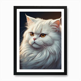 White Cat 2 Art Print