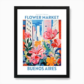 Buenos Aires Argentina Flower Market Floral Art Print Travel Print Plant Art Modern Style Poster