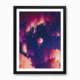 Colorful Abstract Glitch Sky (6) Art Print