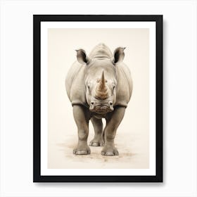 Simple Rhino Portrait 1 Art Print