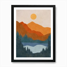 Sunset In The Mountains 13 Art Print
