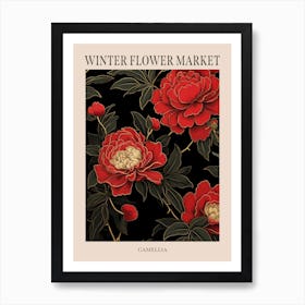 Camellia 4 Winter Flower Market Poster Art Print
