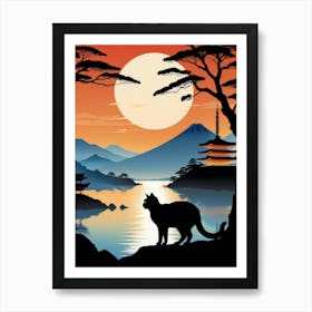 Japan Cat Art 1 Art Print