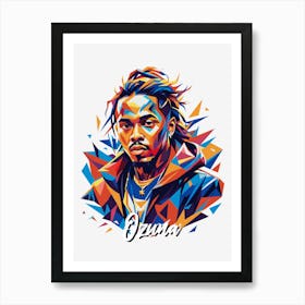 Ozuna 01 Portrait Music Icon WPAP Pop Art Style Art Print