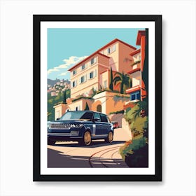 A Range Rover In The French Riviera Car Illustration 1 Poster