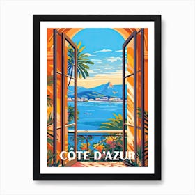 Cote D Azur Window Travel Poster 3 Art Print