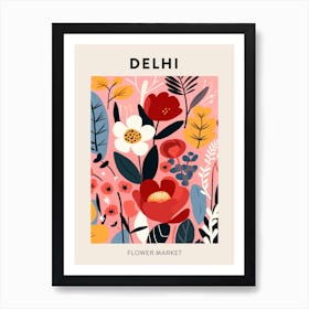 Flower Market Poster Delhi India Art Print