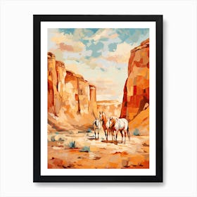 Horses Painting In Cappadocia, Turkey 1 Art Print
