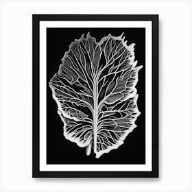 Wild Lettuce Leaf Linocut 4 Art Print