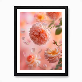 English Roses Painting Rose Petals 1 Art Print