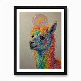 Rainbow Llama 8 Art Print