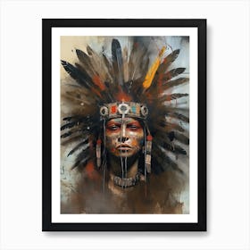 Cosmic Whispers: Celestial Insights into Indigenous Art Art Print