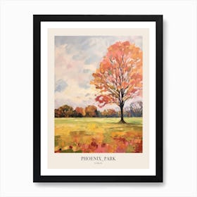 Autumn City Park Painting Phoenix Park Dublin 2 Poster Art Print