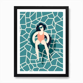 Woman In A Swimming Pool Art Print