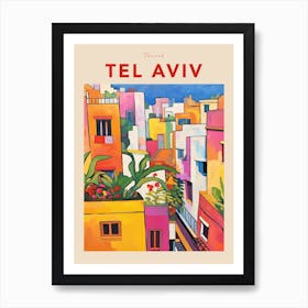 Tel Aviv Israel 5 Fauvist Travel Poster Art Print