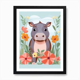 Baby Animal Illustration  Hippo 3 Art Print