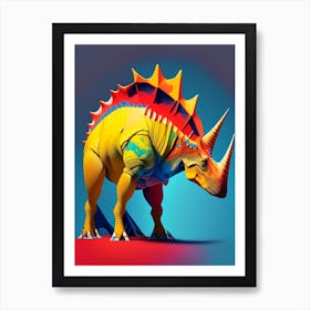 Pachyrhinosaurus 1 Primary Colours Dinosaur Art Print