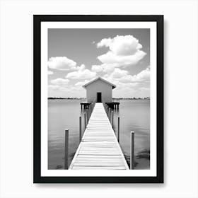 Porto Cesareo, Italy, Black And White Photography 2 Art Print