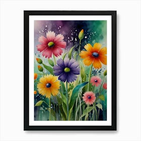 Watercolor Flowers 35 Art Print