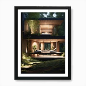 Modern House In The Woods 1 Art Print