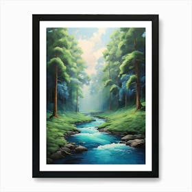 Stream In The Forest 3 Art Print